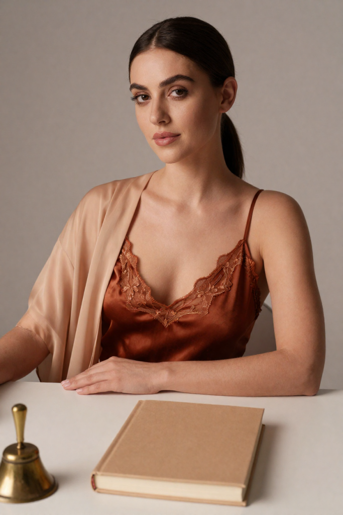 A fictional adult character at the bellows desk, second portrait made at BioLinkBoost